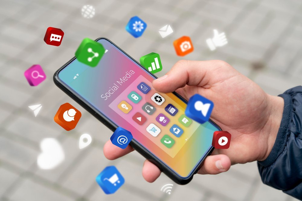 Social media content on a mobile phone
