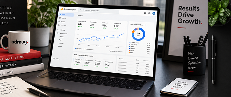 SEO and Google Ads performance dashboard