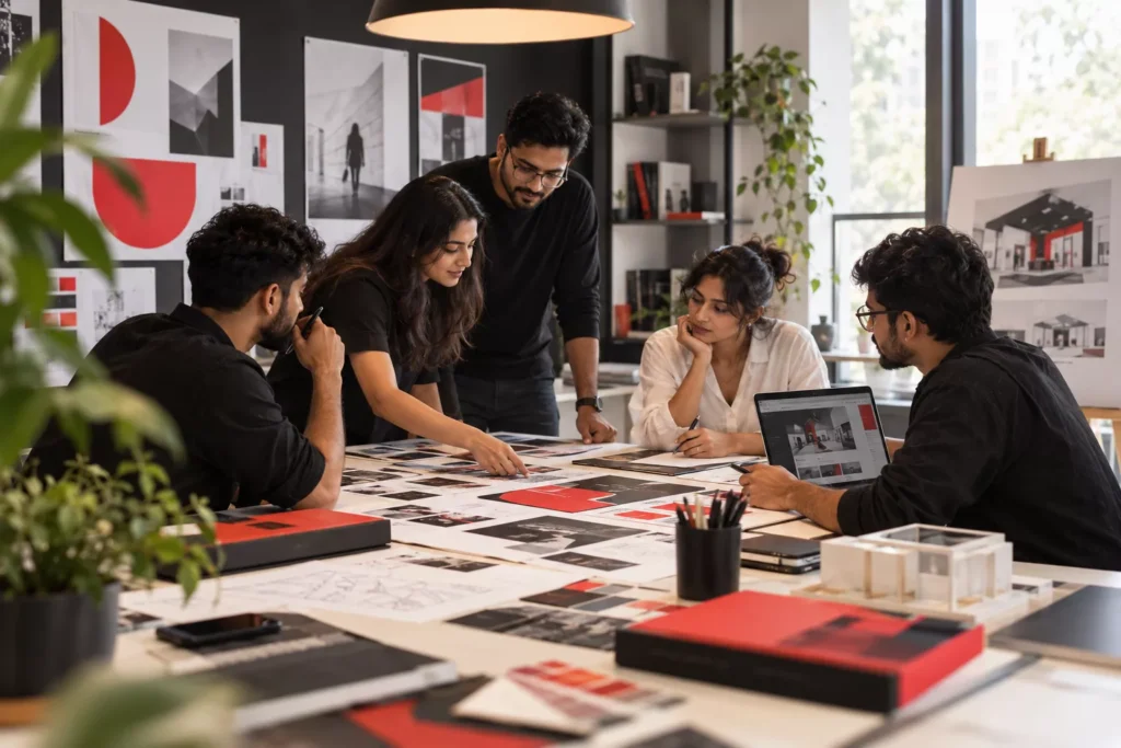 ADMUG Studio team working on branding and design projects