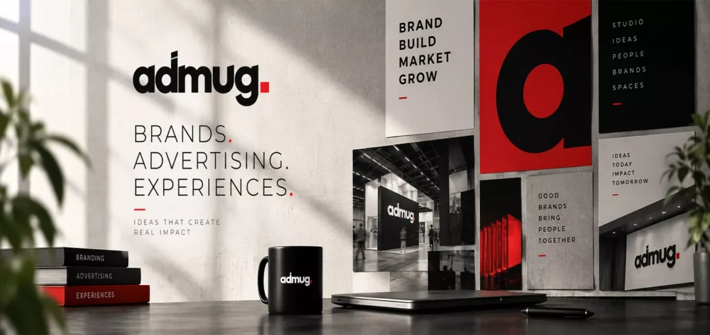 ADMUG Studio brand identity – branding, advertising and experiences